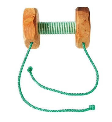 Апортувальний предмет-гантель з бука з бічними мотузками та прогумованим держаком 131 фото